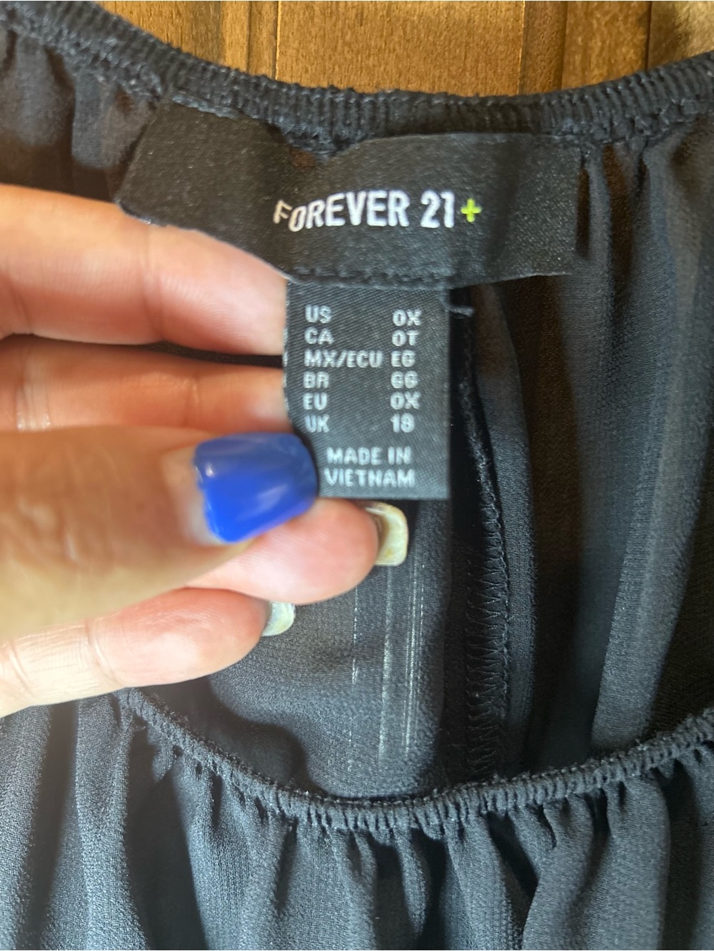 Forever 21+ Black Off-Shoulder Sheer Blouse | Plus Size 0X - Picture 4 of 4